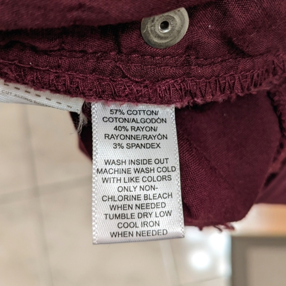 Loft Low Rise Skinny Jeans, Burgundy (size 26, 2 petite, women) - Picture 6 of 6